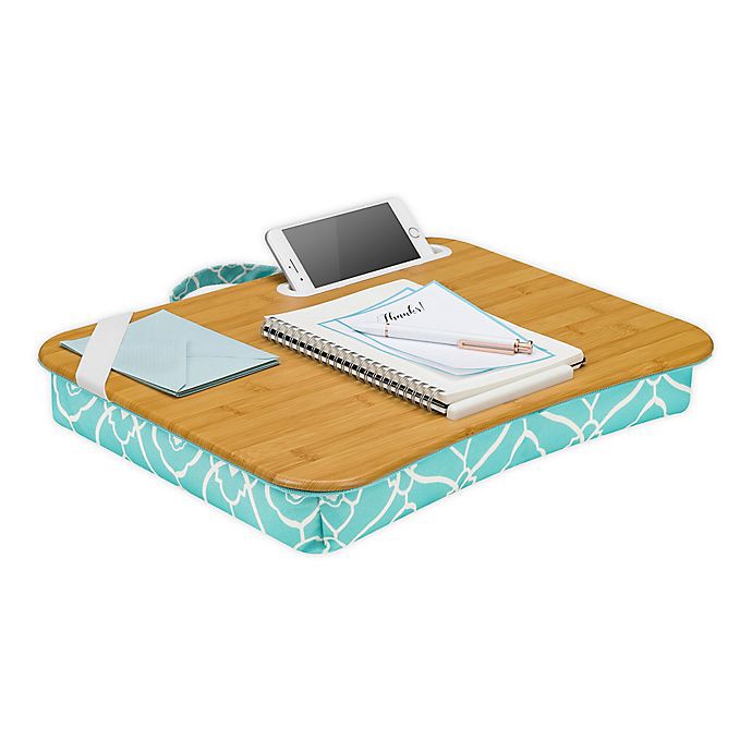 slide 1 of 2, Lap Gear Designer Lap Desk - Aqua Trellis, 13 ft x 17 ft