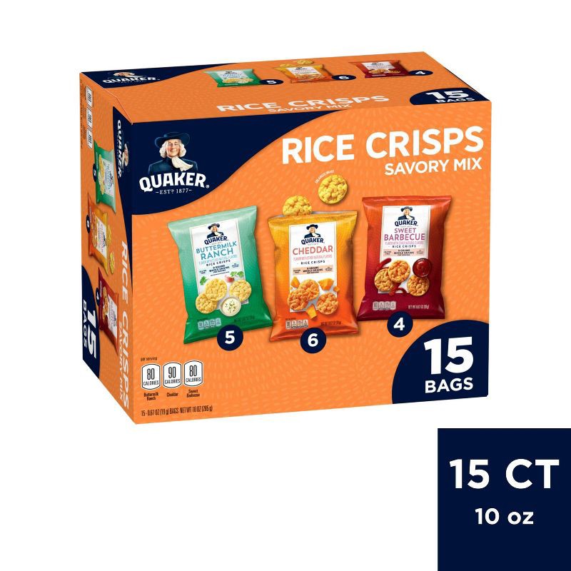 slide 1 of 7, Quaker Rice Crisp Savory - 0.67oz/15ct, 0.67 oz, 15 ct