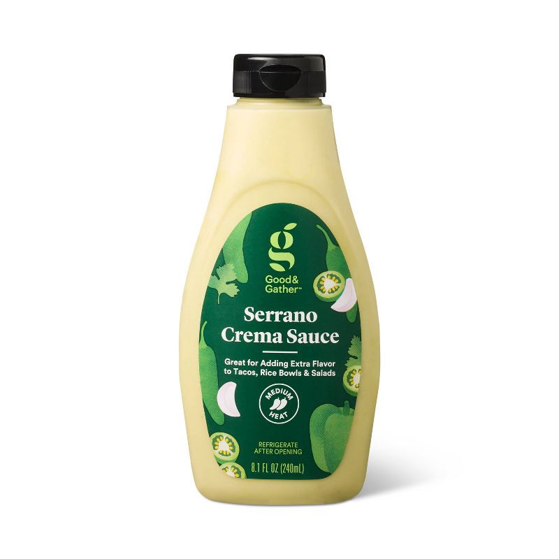 slide 1 of 3, Serrano Crema Sauce - 8.4oz - Good & Gather™, 8.4 oz