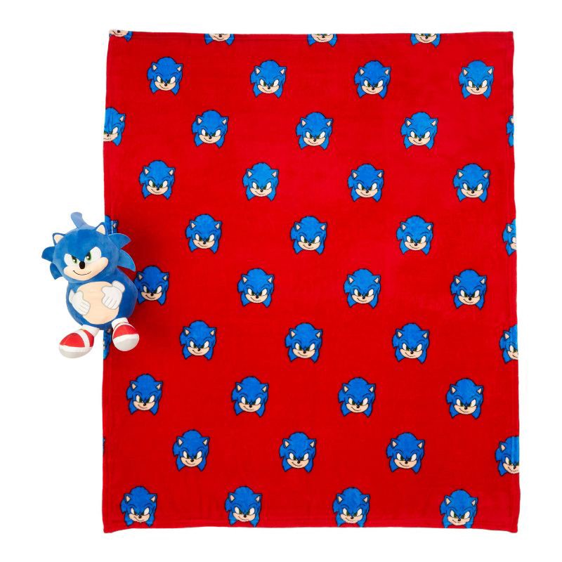 slide 4 of 4, Sonic the Hedgehog Sonic Pillow and Throw, 1 ct