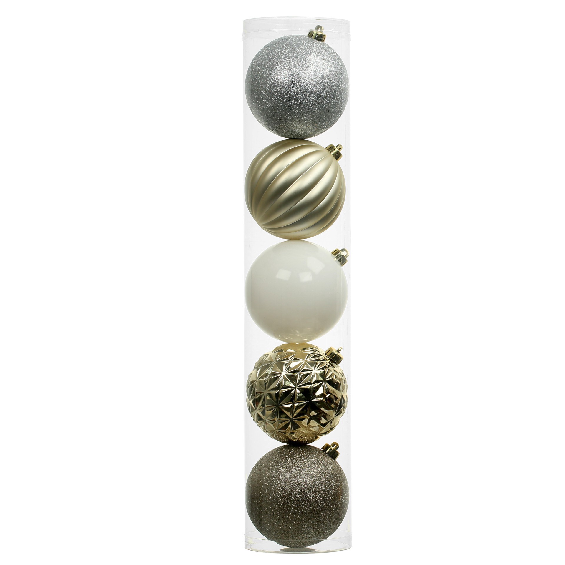 slide 2 of 3, 5 Pack 5.9" Silver & Gold Shatterproof Ball Ornaments By Ashland, 5 ct