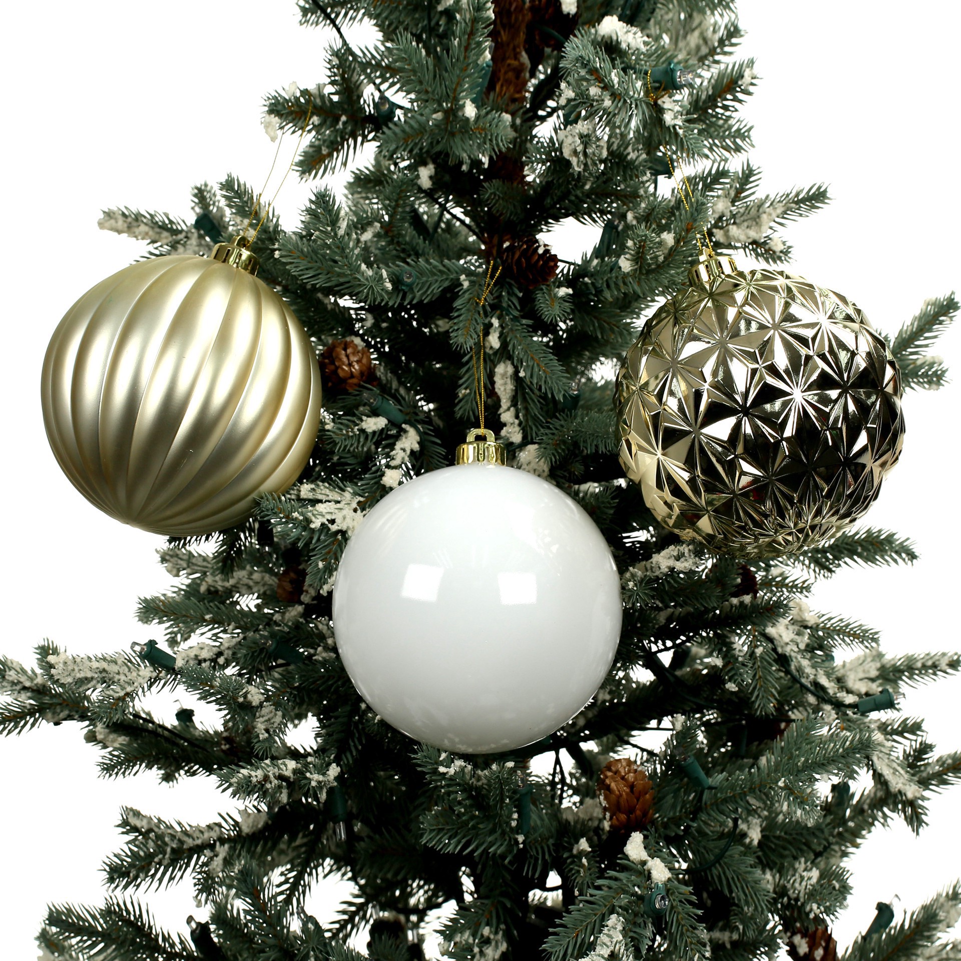 slide 3 of 3, 5 Pack 5.9" Silver & Gold Shatterproof Ball Ornaments By Ashland, 5 ct