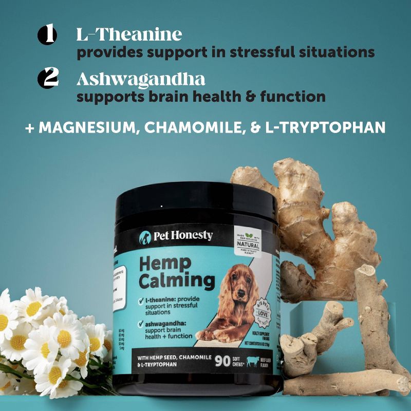 slide 4 of 10, Pet Honesty Hemp Calming Chicken Flavor Supplement for Dog - 60ct, 60 ct