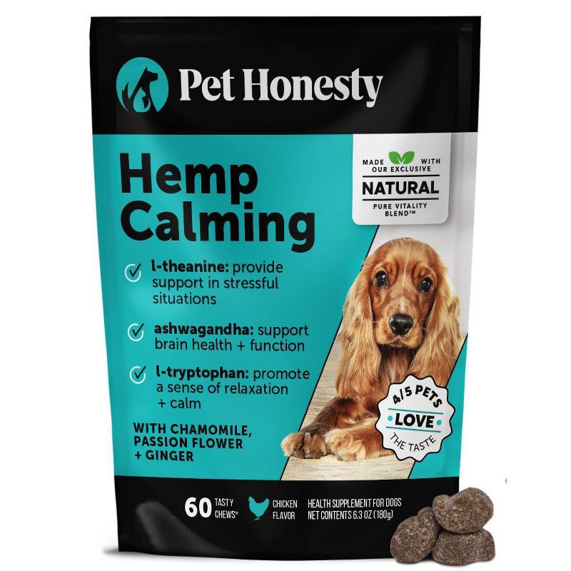 slide 1 of 10, Pet Honesty Hemp Calming Chicken Flavor Supplement for Dog - 60ct, 60 ct