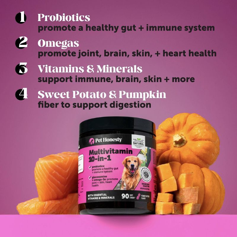 slide 4 of 11, Pet Honesty Multivitamin 10-in-1 Chicken Flavor Supplement for Dog - 60ct, 60 ct