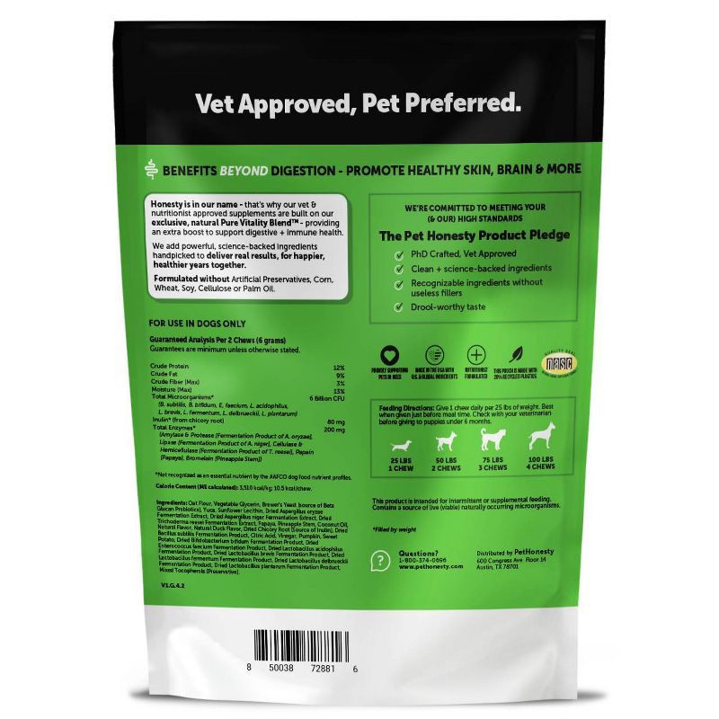 slide 2 of 10, Pet Honesty Probiotics Gut & Health Duck Flavor Supplement for Dog - 60ct, 60 ct