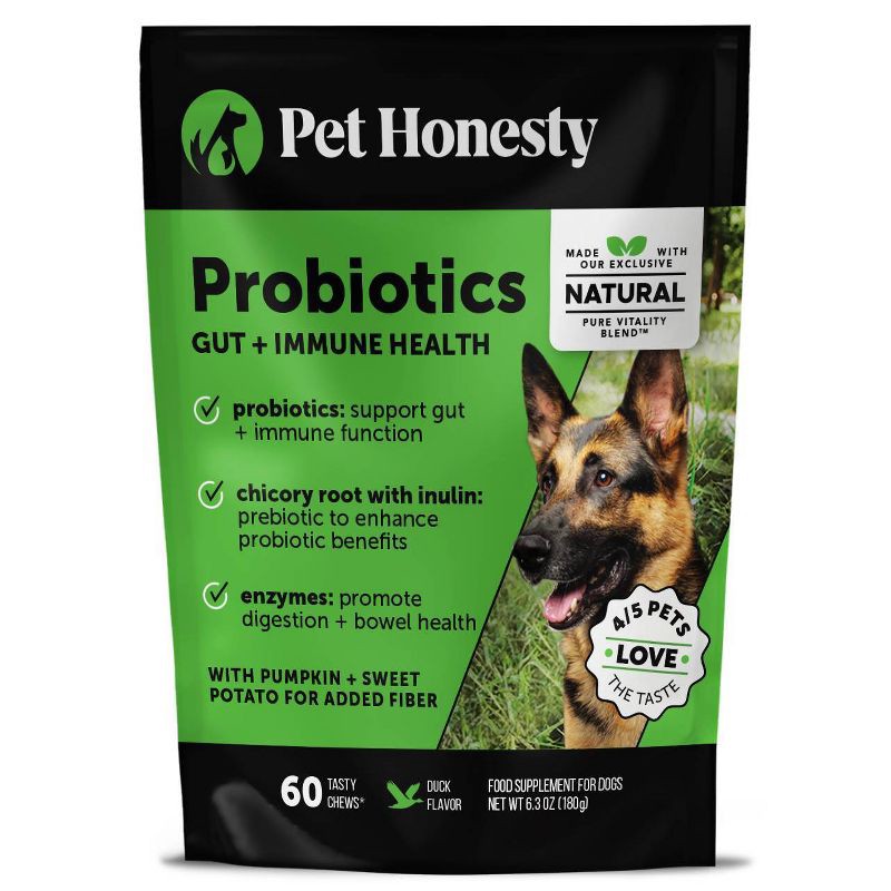 slide 1 of 10, Pet Honesty Probiotics Gut & Health Duck Flavor Supplement for Dog - 60ct, 60 ct