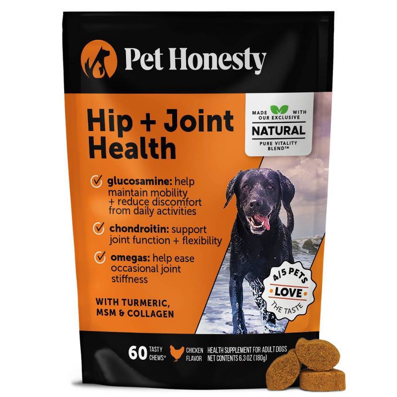 slide 1 of 10, Pet Honesty Hip & Joint Health Chicken Flavor Supplement for Dog - 60ct, 60 ct
