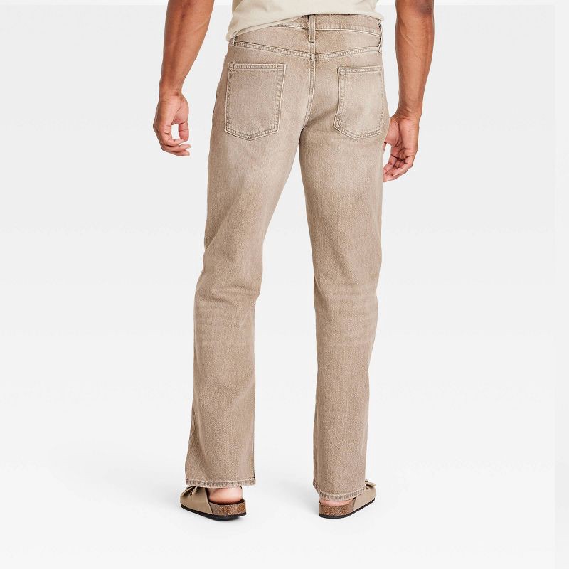slide 2 of 3, Men's Relaxed Fit Jeans - Goodfellow & Co™ Tan 40x32: Midweight Denim, Stretch Fabric, Solid Pattern, 1 ct