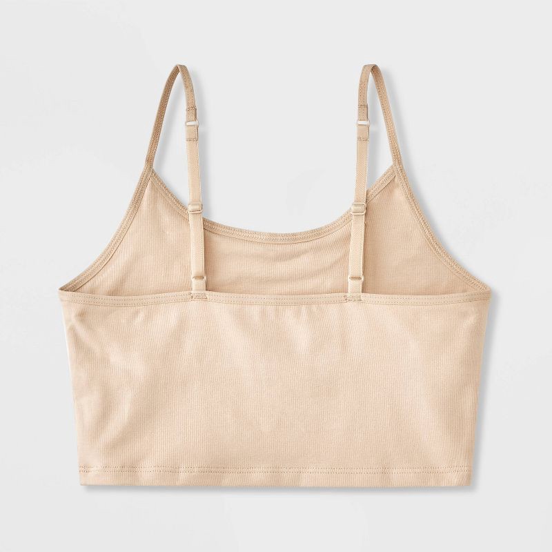 slide 2 of 4, Girls' 2pk Cotton Shelf Bra Cami - Cat & Jack™ White/Beige L, 2 ct