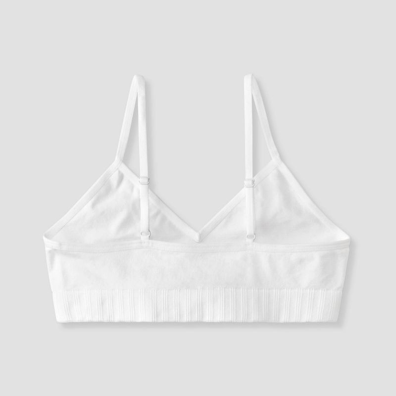 slide 2 of 3, Girls' 2pk Seamless Bra - Cat & Jack™ Pink/White XL: Wireless Bralette, Adjustable Straps, 2 ct
