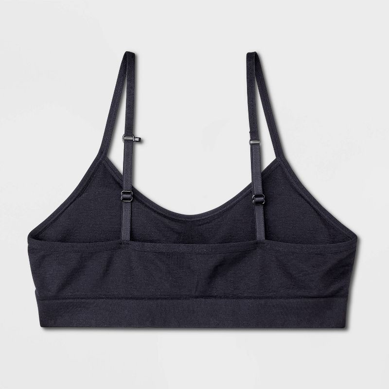 slide 2 of 4, Girls' 2pk Seamless Ruched Bra - art class™ Gray/Black S: Adjustable Strap, Unpadded Cup, Pull-On, 2 ct