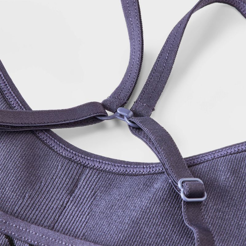 slide 4 of 4, Girls' 2pk Seamless Ruched Bra - art class™ Gray/Black L, 2 ct