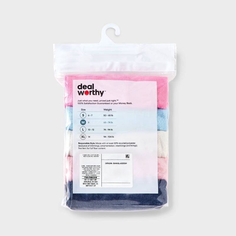 slide 3 of 3, Girls' 5pk Underwear Briefs - Dealworthy™ Blue/Pink L, 5 ct