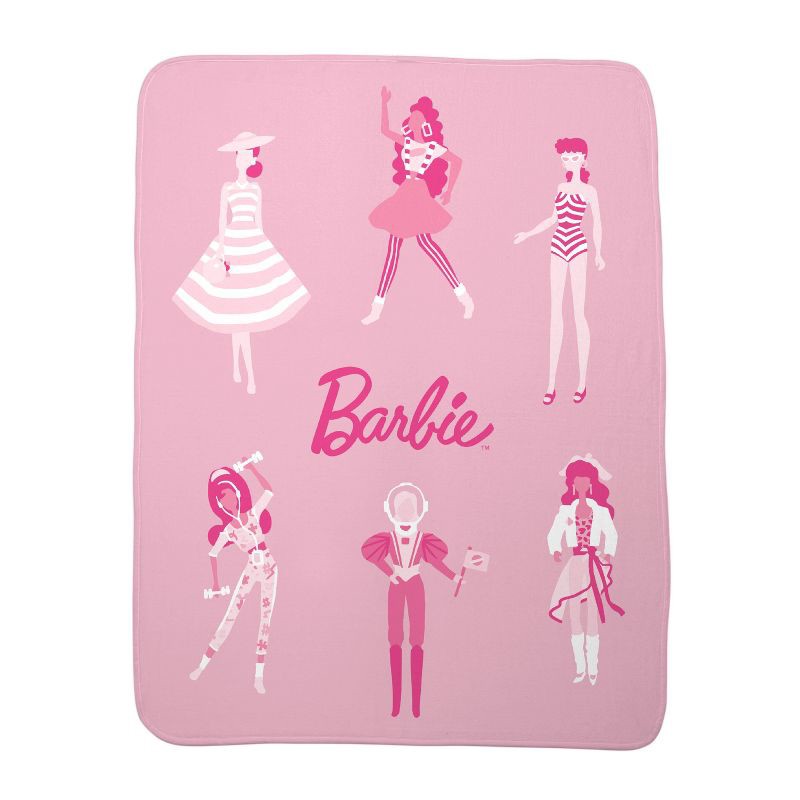 slide 1 of 3, 46"x60" Barbie Throw Blanket, 1 ct