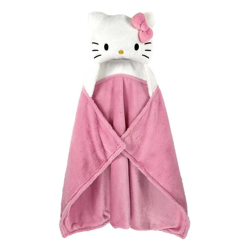 slide 1 of 7, Hello Kitty Kids' Hooded Blanket, 1 ct