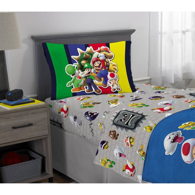 slide 6 of 8, Super Mario Mario Twin Sheet Set, 1 ct