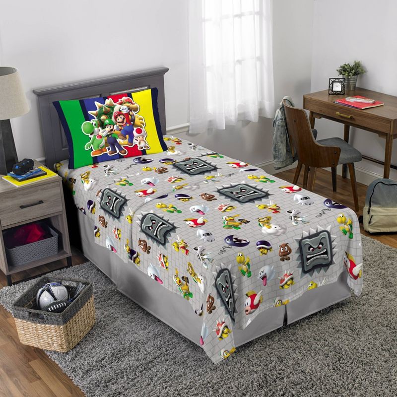 slide 1 of 8, Super Mario Mario Twin Sheet Set, 1 ct