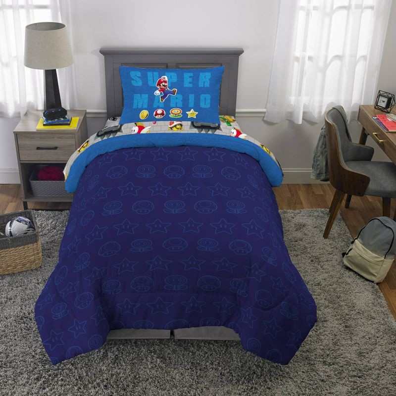 slide 4 of 5, Super Mario Mario Twin Comforter, 1 ct