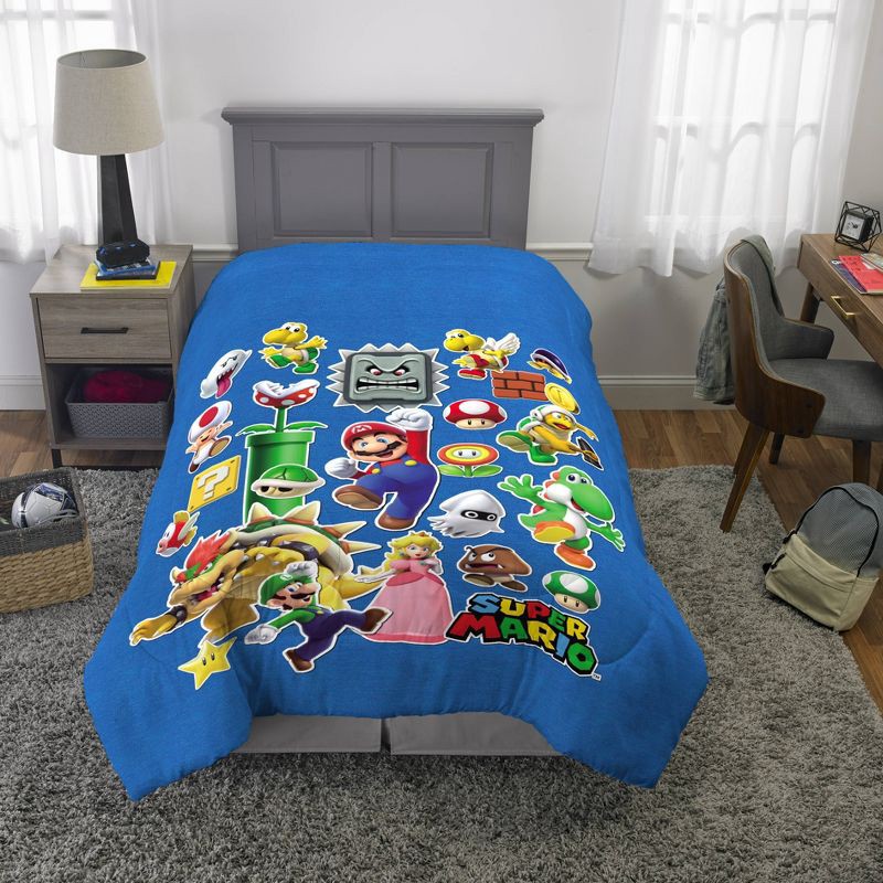 slide 1 of 5, Super Mario Mario Twin Comforter, 1 ct