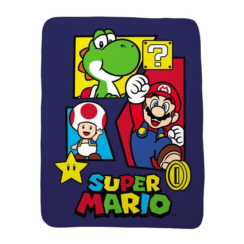 slide 1 of 3, Super Mario 46"x60" Mario Throw Blanket, 1 ct