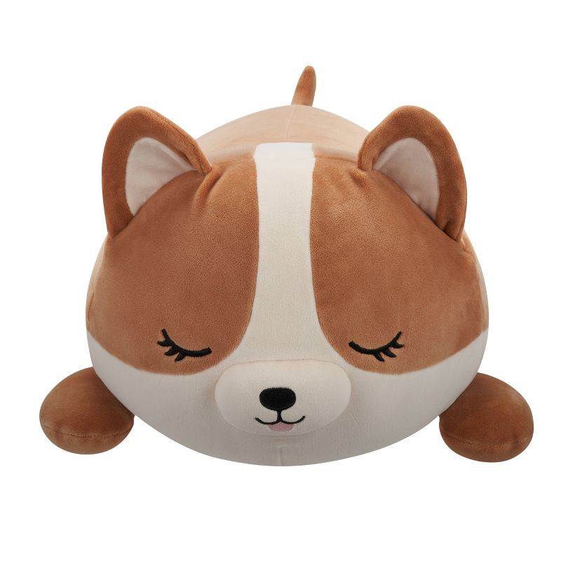 slide 3 of 10, Squishmallows 18" Large Plush Regina Brown and White Corgi Sleepamallows, 1 ct