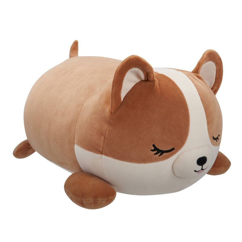 slide 4 of 10, Squishmallows 18" Large Plush Regina Brown and White Corgi Sleepamallows, 1 ct