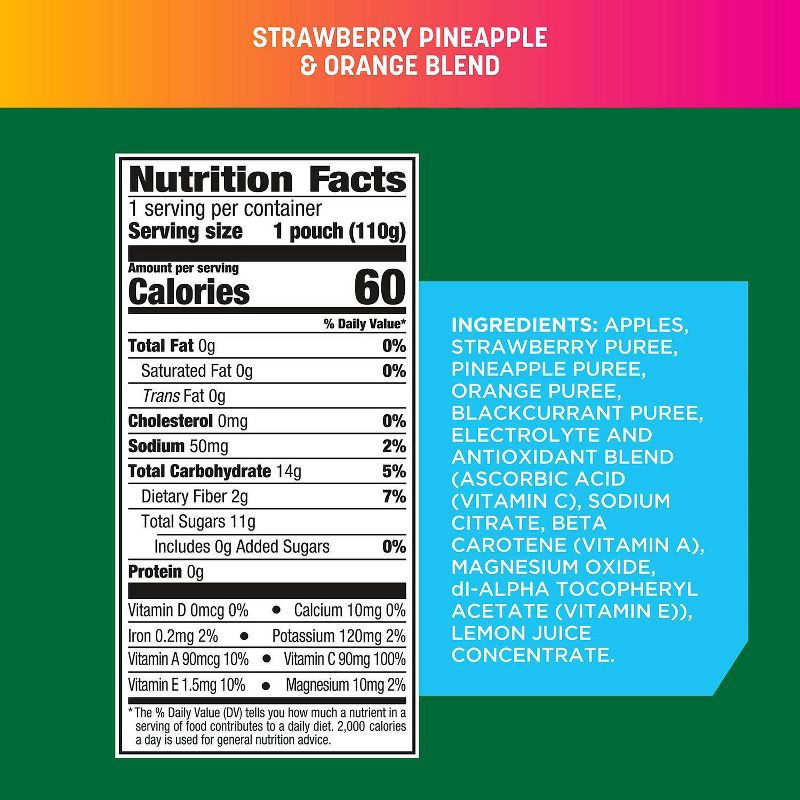 slide 7 of 11, GoGo SqueeZ Active Electrolyte No Sugar Added Strawberry Pineapple Orange Fruit Blend Pouches - 3.9oz/10ct, 3.9 oz, 10 ct