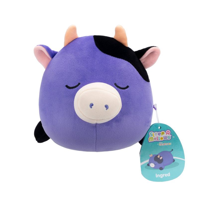 slide 3 of 11, Squishmallows 18" Large Plush Ingred Dark Purple Cow Sleepamallows, 1 ct