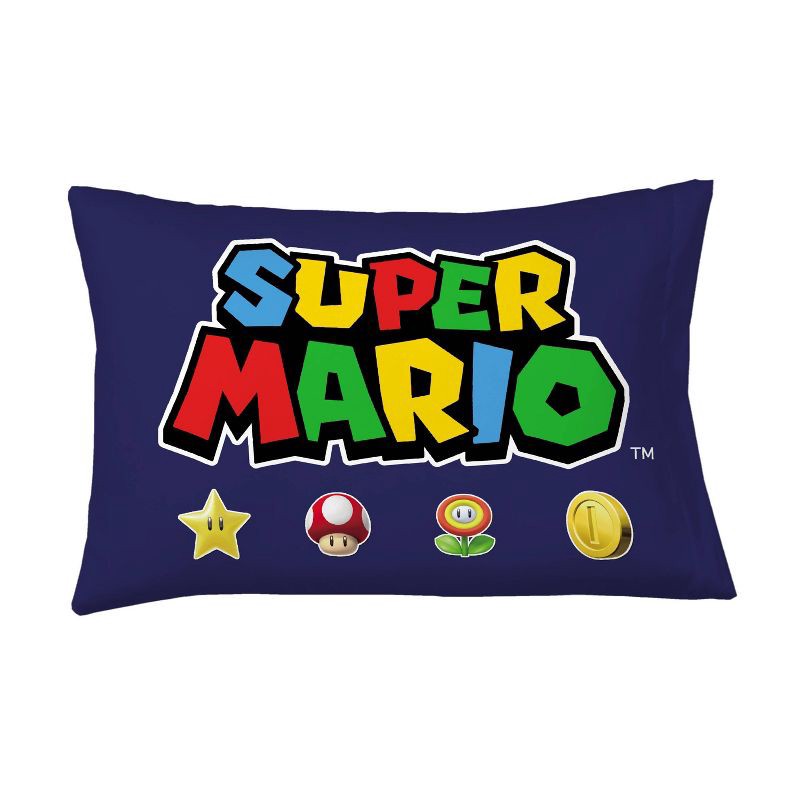 slide 2 of 3, Super Mario Mario Pillowcase, 1 ct