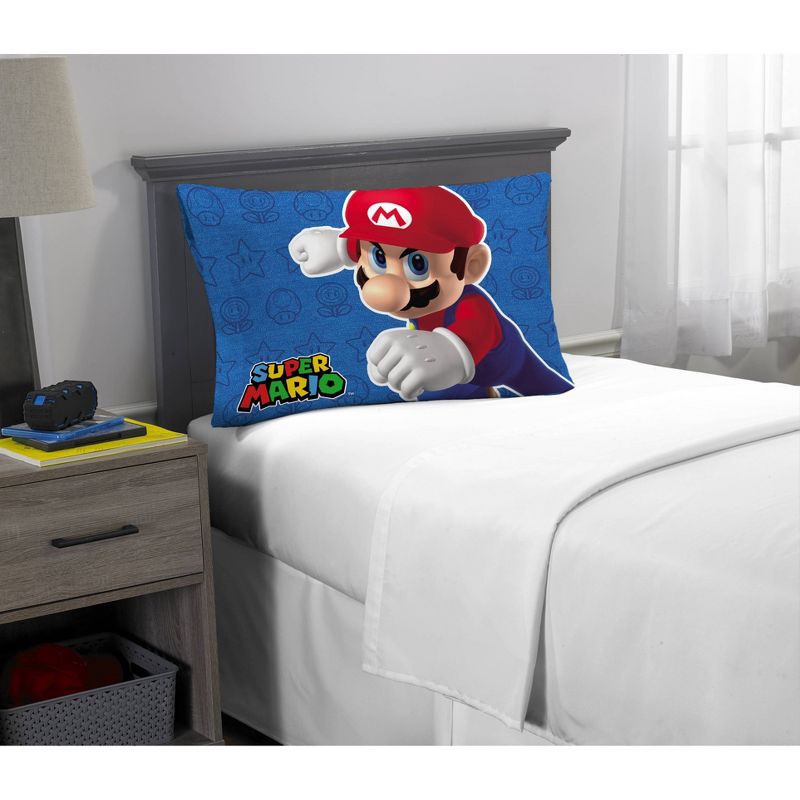 slide 3 of 3, Super Mario Mario Pillowcase, 1 ct
