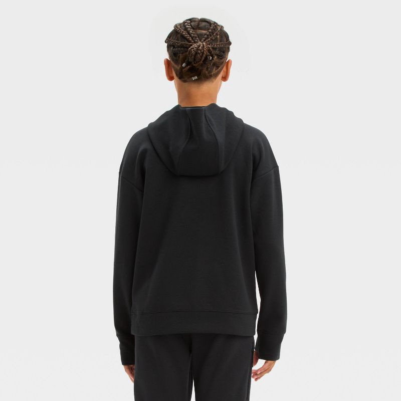 slide 2 of 3, Boys' Mesh Spacer Hooded Sweatshirt - All In Motion™ Black L, 1 ct