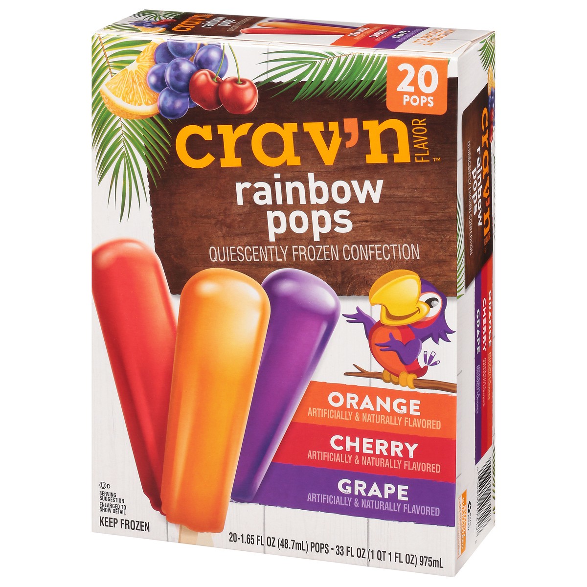 slide 3 of 9, Crav'n Flavor Orange/Cherry/Grape Rainbow Pops Variety Pack 20 ea, 20 ct