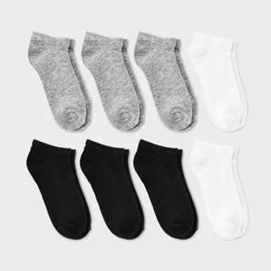 Kids' 8pk Low Cut Socks - Dealworthy™ White/Gray/Black M/L
