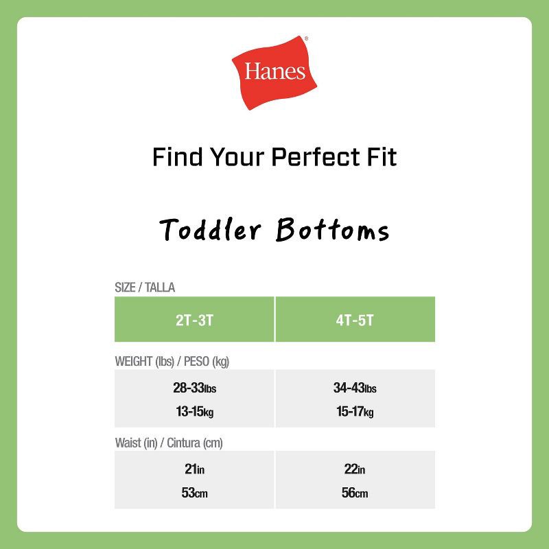 slide 5 of 5, Hanes Toddler Girls' 6pk Organic Cotton Briefs - 2T-3T: High Rise Knit Underwear, Lightweight, Pull-On Waist, Machine Washable, 6 ct