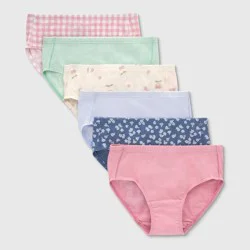 Hanes Toddler Girls' 6pk Organic Cotton Briefs - 2T-3T: High Rise Knit Underwear, Lightweight, Pull-On Waist, Machine Washable