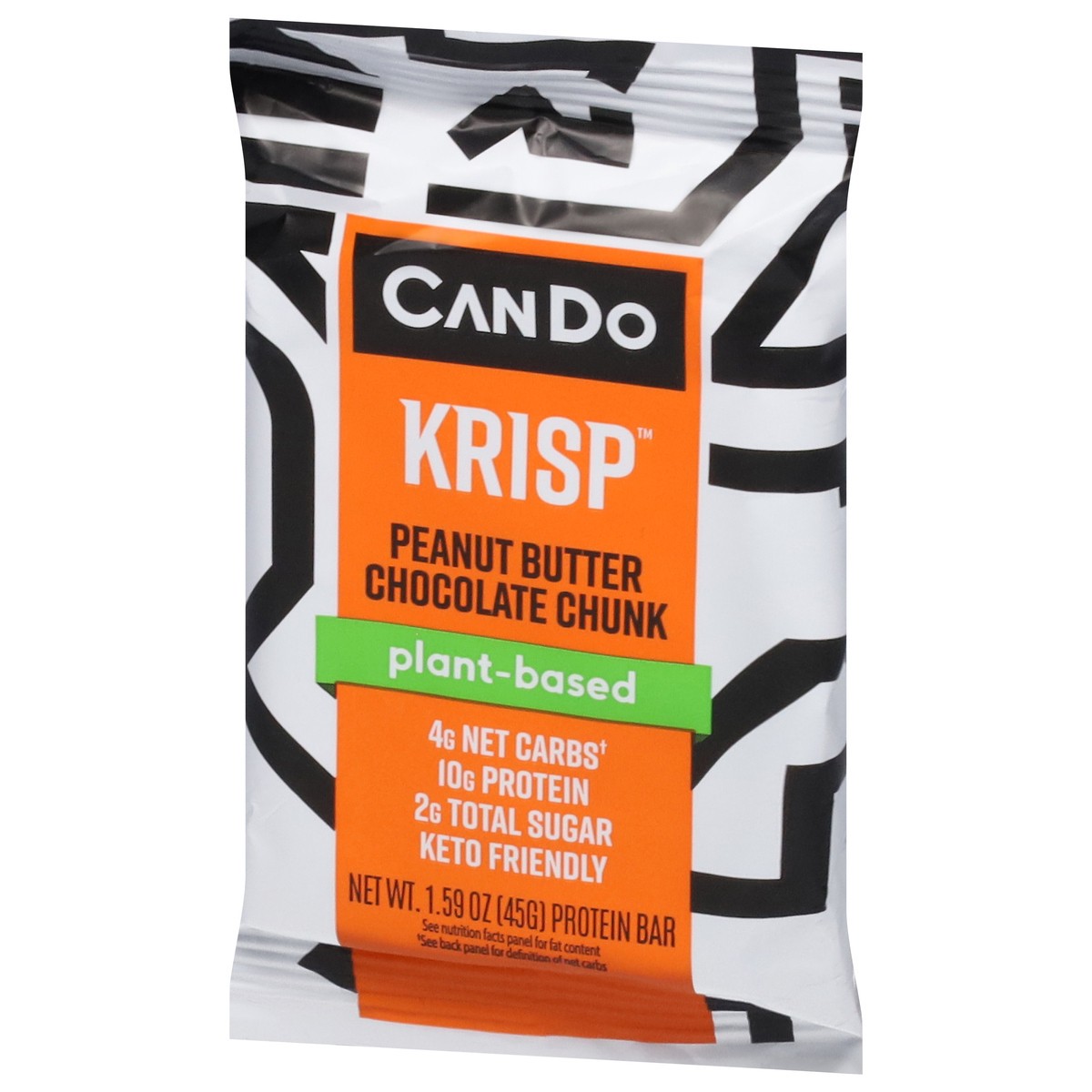 slide 4 of 9, CanDo Krisp Keto Friendly Plant-Based Peanut Butter Chocolate Chunk Protein Bar 1.59 oz, 1.59 oz