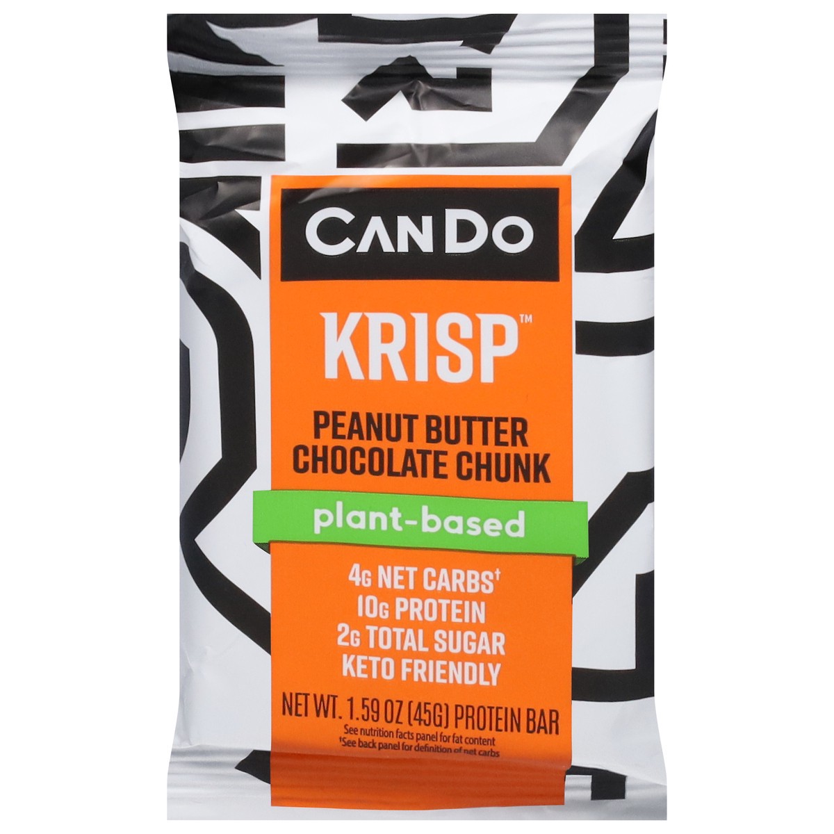 slide 1 of 9, CanDo Krisp Keto Friendly Plant-Based Peanut Butter Chocolate Chunk Protein Bar 1.59 oz, 1.59 oz