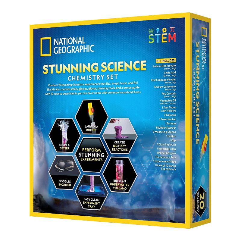 slide 2 of 4, National Geographic Stunning Component Science Chemistry Set: Activity Guide & Educational Focus on Grades 1-10, 1 ct