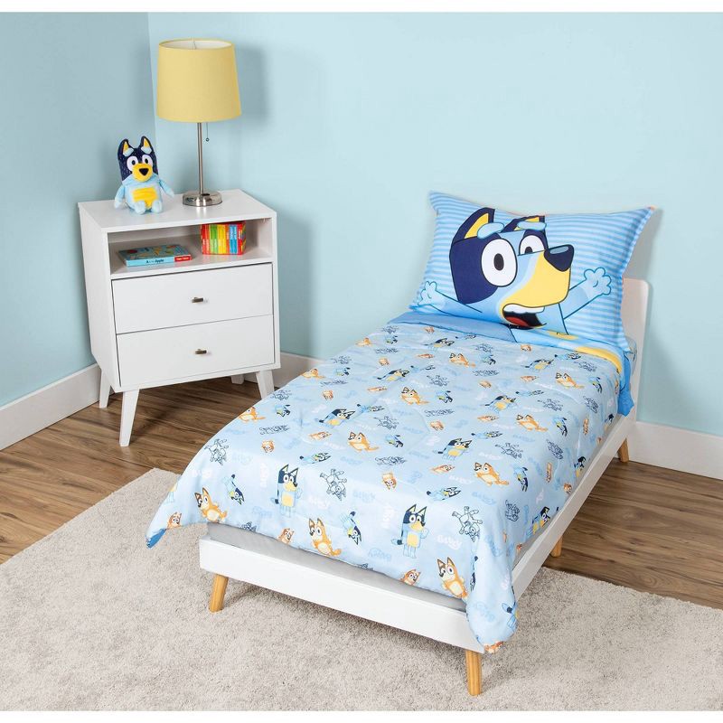 slide 2 of 8, Bluey Kids' 4pc Toddler Bed Set, 4 ct