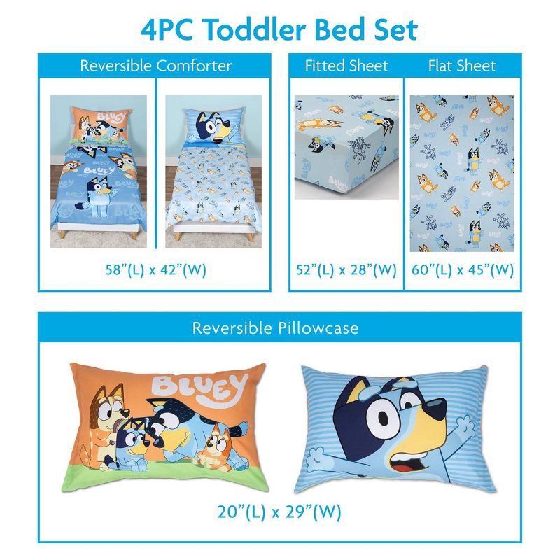 slide 8 of 8, Bluey Kids' 4pc Toddler Bed Set, 4 ct