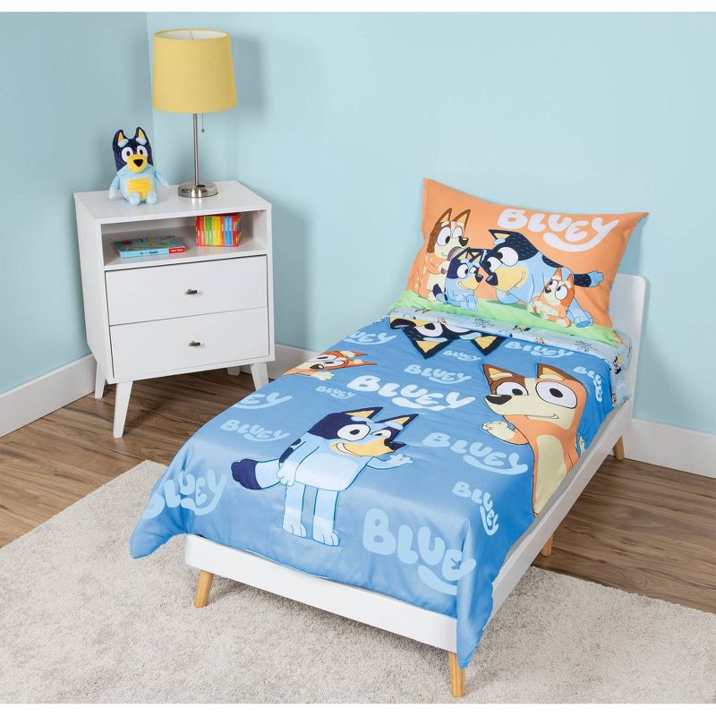 slide 1 of 8, Bluey Kids' 4pc Toddler Bed Set, 4 ct