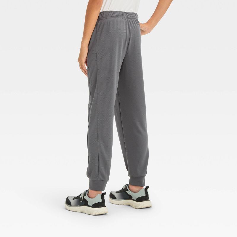 slide 2 of 3, Boys' Mesh Jogger Pants - All In Motion™ Gray M: Lightweight, Moisture Wicking, Quick Drying, 1 ct