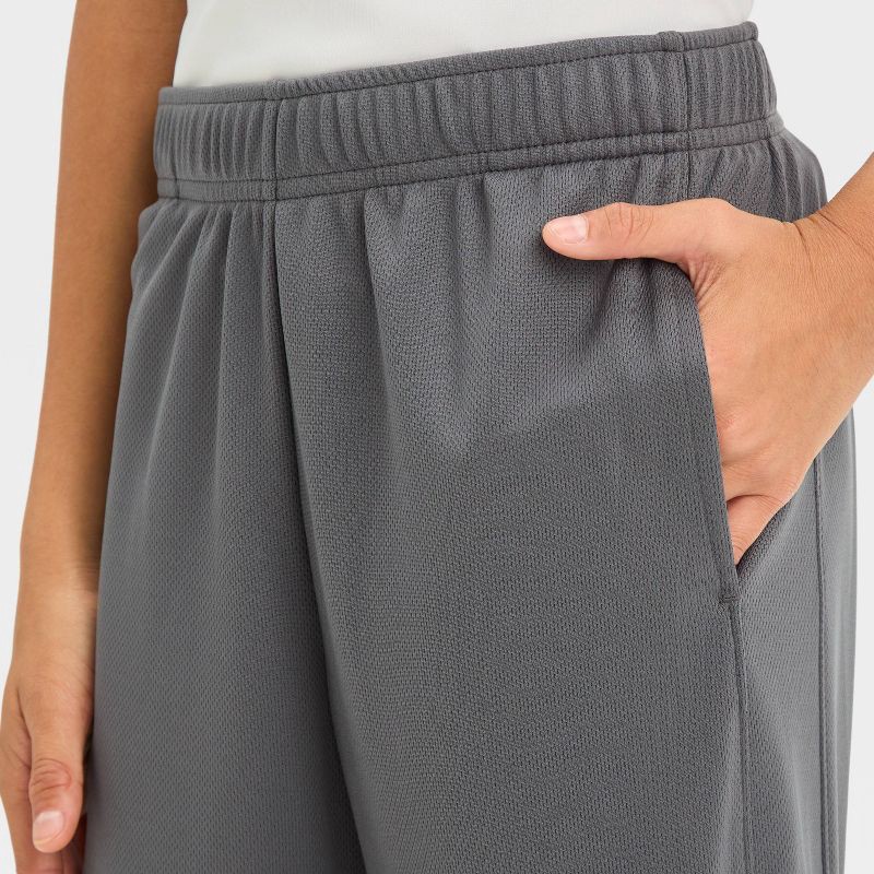 slide 3 of 3, Boys' Mesh Jogger Pants - All In Motion™ Gray M: Lightweight, Moisture Wicking, Quick Drying, 1 ct