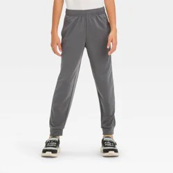 Boys' Mesh Jogger Pants - All In Motion™ Gray L: Lightweight, Moisture Wicking, Quick Drying