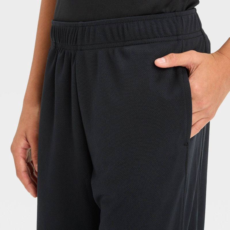 slide 3 of 3, Boys' Mesh Jogger Pants - All In Motion™ Black S: Lightweight, Moisture Wicking, Quick Drying, 1 ct