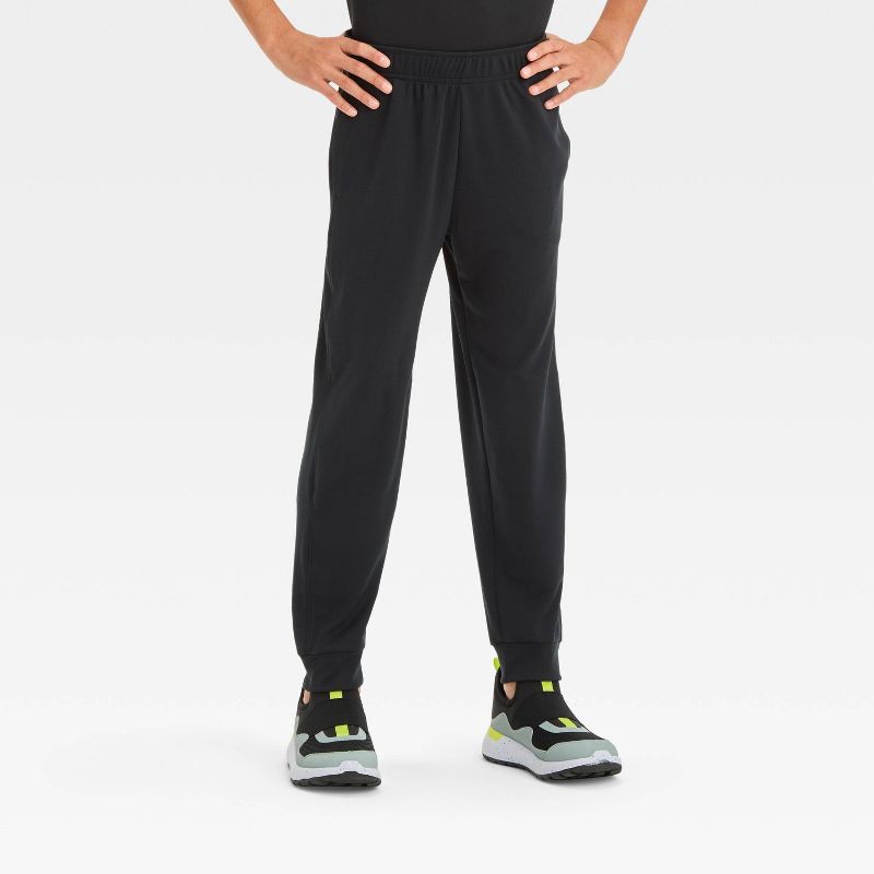 slide 1 of 3, Boys' Mesh Jogger Pants - All In Motion™ Black S: Lightweight, Moisture Wicking, Quick Drying, 1 ct