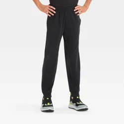 Boys' Mesh Jogger Pants - All In Motion™ Black L: Moisture Wicking, Quick Dry, Elastic Waistband