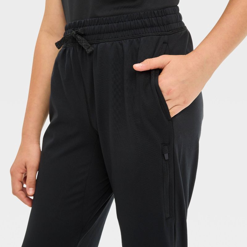 slide 3 of 3, Boys' Soft Stretch Jogger Pants - All In Motion™ Black Onyx XS: Recycled Polyester, Spandex, Moisture Wicking, Quick Drying, 1 ct