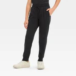 Boys' Soft Stretch Jogger Pants - All In Motion™ Black Onyx L: Recycled Polyester, Moisture Wicking